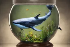金魚鉢の中を泳ぐクジラ